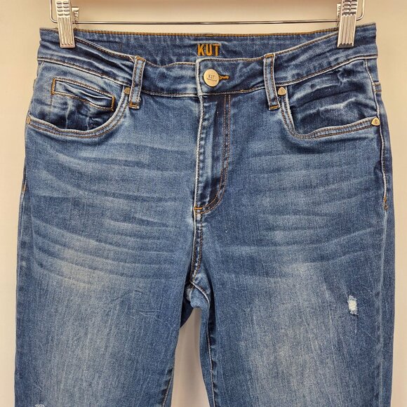 Kut From The Kloth  Lightly Distressed Medium Wash Jeans Size 6 - Picture 2 of 13
